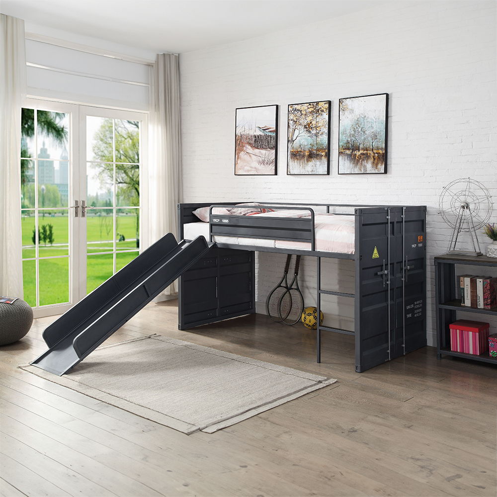 Cargo - Loft Bed w/Slide Red Twin