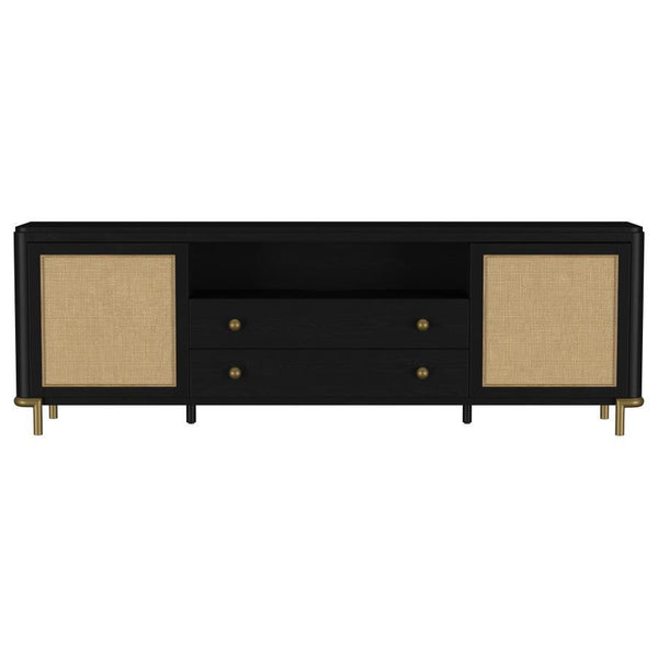 Arini - Rattan Cane 2-Door TV Stand Media Console