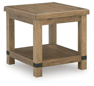 Ridgester - Rectangular End Table - Light Brown