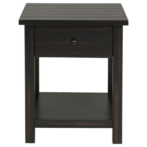Payne - 1 Drawers Wood End Table with Shelf