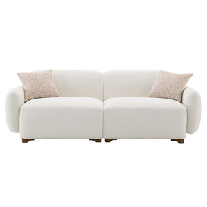 Darius - Sofa With 2 Pillows - Beige Boucle