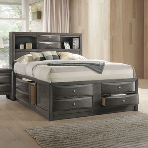 Ireland - Bed w/Storage Gray Oak King