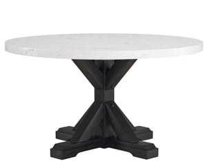 Vance - Faux Marble Dining Table - White & Charcoal