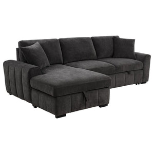 Pastrana - Upholstered Sleeper Sectional Sofa Dark Gray Left Arm Facing Chaise