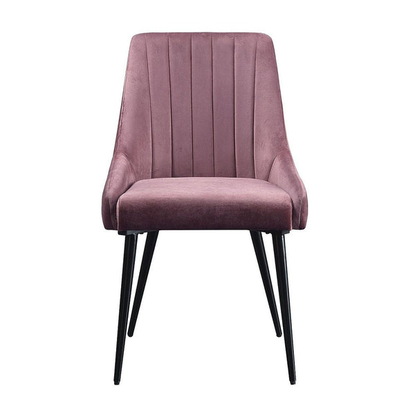 Riley - Side Chair (Set of 2) - Pink Fabric & Black
