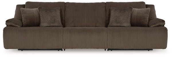 Top Tier - Reclining Sectional Dark Brown 3 Pc. Reclining Sofa Sectional