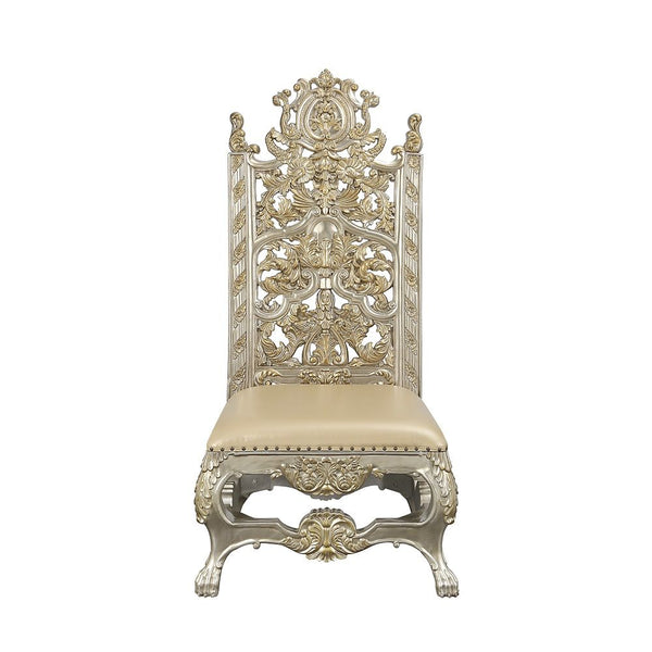 Danae - Side Chair (Set of 2) - Synthetic Leather , Champagne & Gold