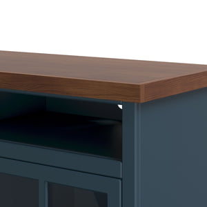 Nantucket - 74" Fireplace TV Stand - Blue Denim / Whiskey