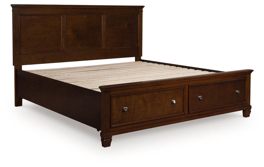 Danabrin - Panel Bed Dark Brown 2 Drawers