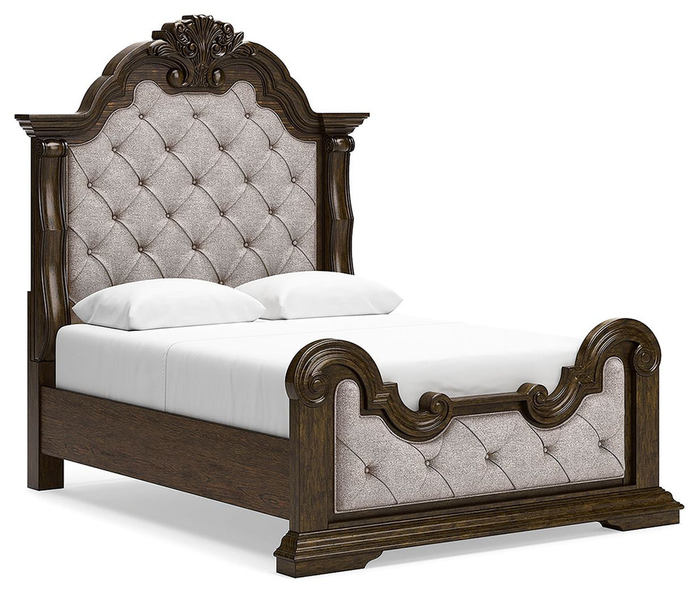 Maylee - Upholstered Bed Dark Brown