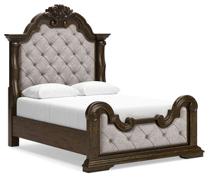 Maylee - Upholstered Bed Dark Brown