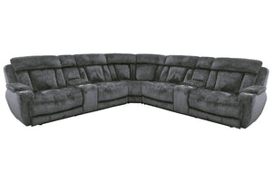 Dalton - Modular Power Reclining Sectional Lucky Charcoal 7 Pc. Sectional