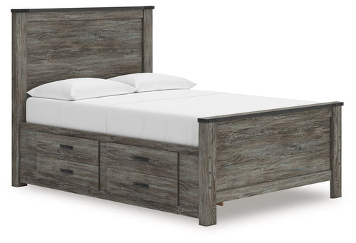 Frandern - Panel Bed Gray Full 4 Drawers