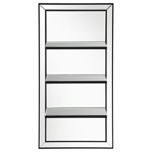 Oriel - Rectangular 3-Shelf Wall Mirror - Silver