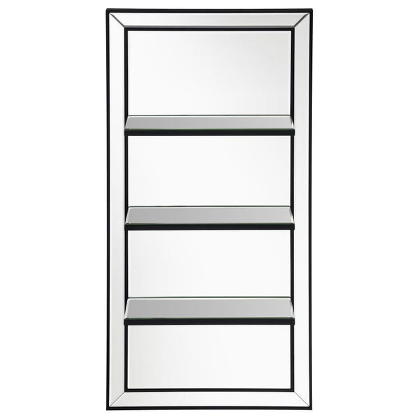 Oriel - Rectangular 3-Shelf Wall Mirror - Silver