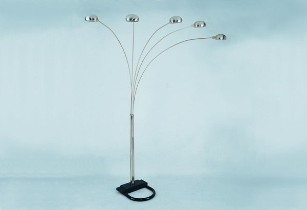Peacock - Shade Floor Lamp - Pewter