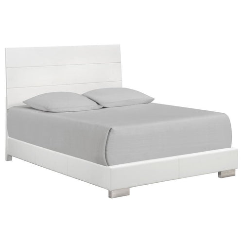 Felicity - Wood Panel Bed White California King