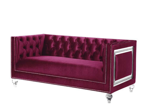 Heibero - Loveseat Burgundy