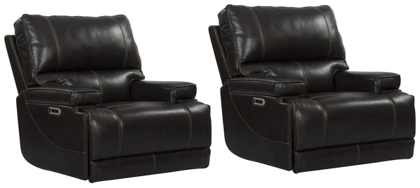 Whitman - Powered By Freemotion Cordless Power Recliner (Set of 2) Dark Brown