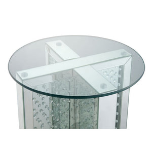 Nysa - 23" End Table - Mirrored & Faux Crystals