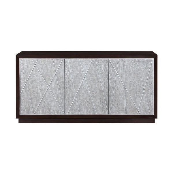 Geranio - Console Cabinet - Metallic Silver & Walnut