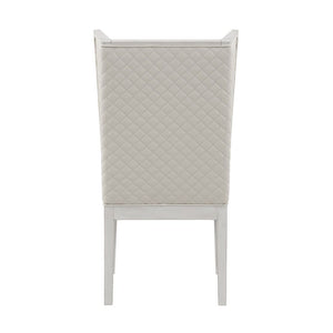 Katia - Hostess Chair (Set of 2) - Light Gray Linen & Weathered White