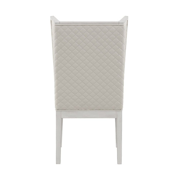 Katia - Hostess Chair (Set of 2) - Light Gray Linen & Weathered White