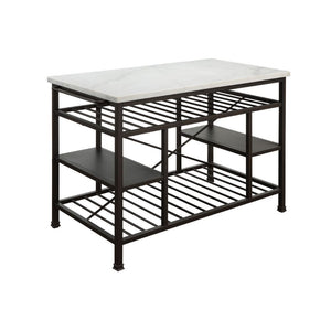 Lanzo - Kitchen Island (Counter) Gunmetal