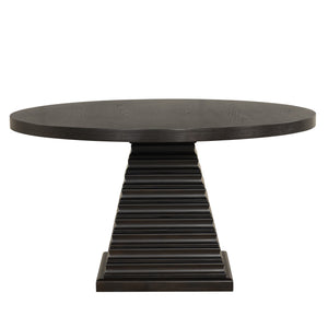 Plateau - Round Table Pedestal Base Top - Rustic Espresso