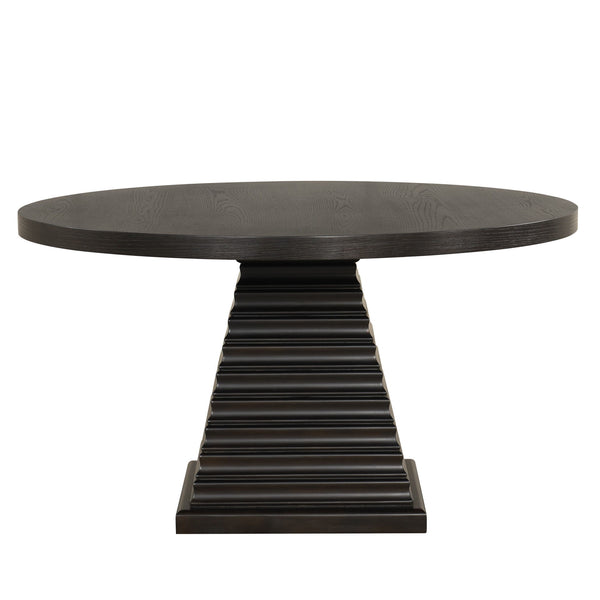 Plateau - Round Table Pedestal Base Top - Rustic Espresso