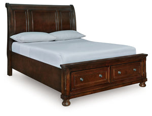 Porter - Sleigh Storage Bed Dark Brown