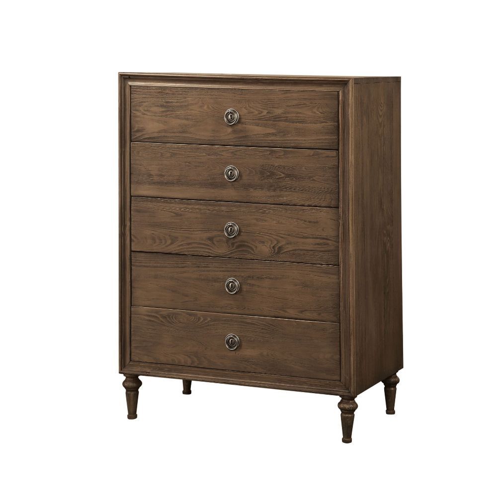 Inverness (Parker) - Chest Reclaimed Oak 5 Drawers