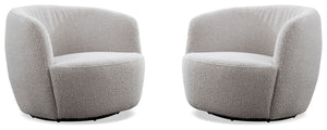Carina - Swivel Barrel Chair Bloke Cotton 2 Pieces