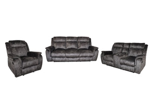 Park City - Reclining Sofa Set Dark Gray 3 Pc. Reclining Sofa, Loveseat, Recliner