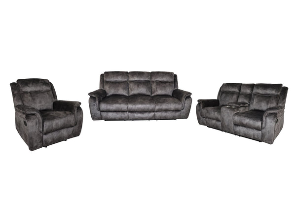 Park City - Reclining Sofa Set Dark Gray 3 Pc. Reclining Sofa, Loveseat, Recliner