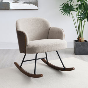 Paige - Boucle Upholstered Mid Back Rocking Chair