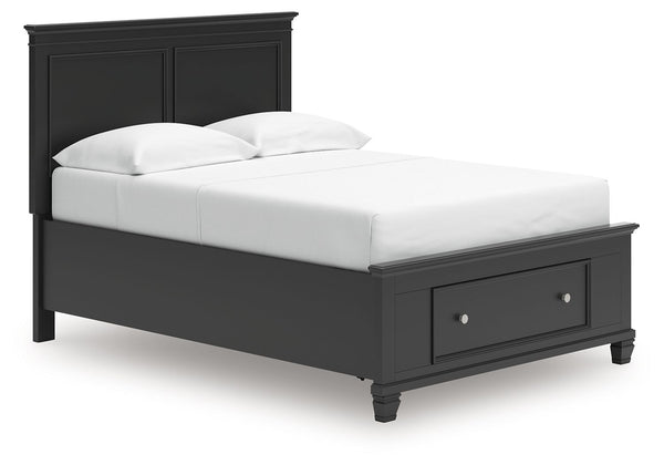 Lanolee - Panel Bed Black Full 1 Drawer