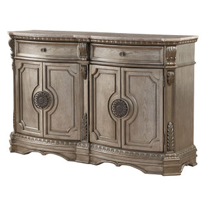 Northville - Server Antique Silver Wood Top