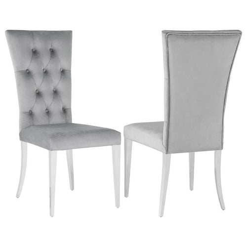 Kerwin - Velvet Upholstered Dining Side Chair (Set of 2) Gray