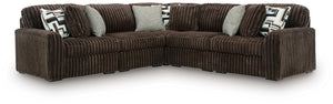 Midnight-Madness - Sectional Dark Brown 5 Pc. Sectional