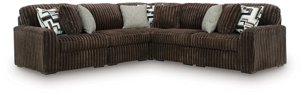 Midnight-Madness - Sectional Dark Brown 5 Pc. Sectional