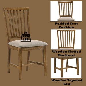 Wallace II - Side Chair (Set of 2) - Tan Linen & Weathered Oak
