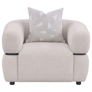 Jeanette - Fabric Upholstered Round Arm Accent Chair - Beige