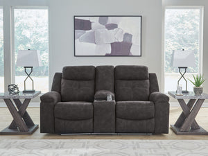 Brysonview - Double Reclining Loveseat With Console - Charcoal