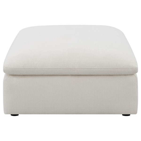 Hobson - Square Upholstered Ottoman - Ivory