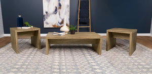 Lynette - Rectangular Coffee Table Set Light Brown 3 Pc. Coffee Table, 2 End Tables