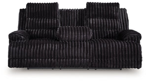 Rhine Falls - Reclining Power Sofa With Drop Down Table - Onyx