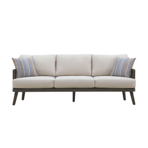 Genova - Patio Sofa With Two Accent Pillows - Gray