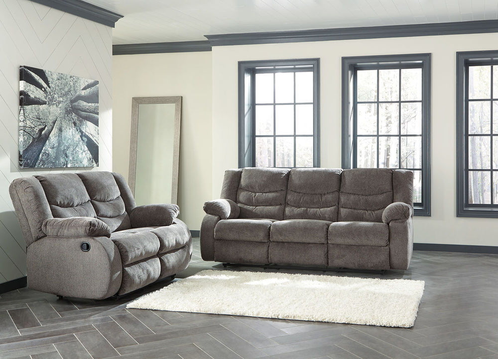 Tulen - Reclining Living Room Set Gray 2 Pc. - Reclining Sofa, Loveseat