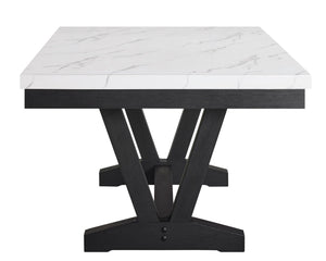 Vance - 6 Piece Dining Room Set With 4 Wing Dining Chairs & Bench - White / Gray